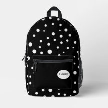 White Polka dots on Black