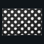 White polka dots on black tea towel<br><div class="desc">White polka dots on black</div>
