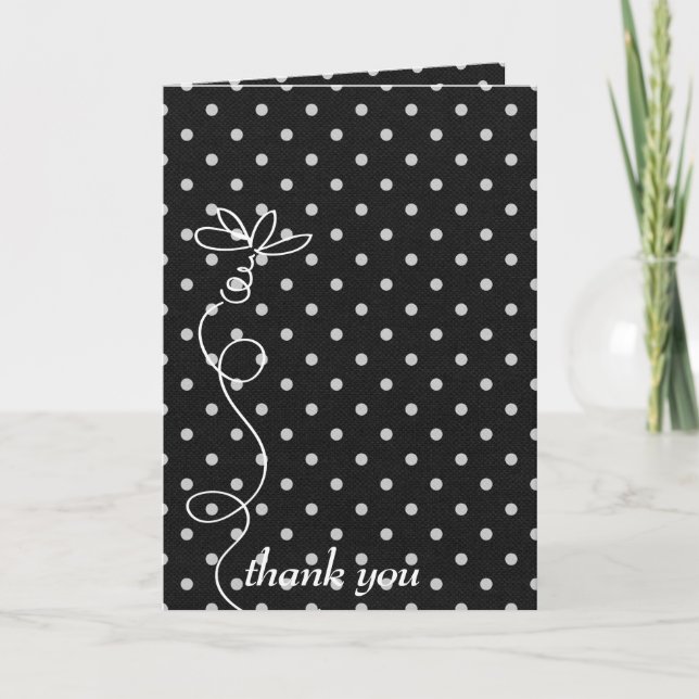 white polka dots on black thank you (Front)