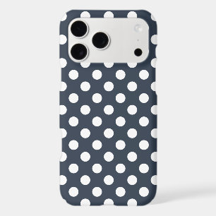 White polka dots on blue-grey