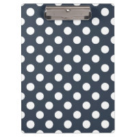 White polka dots on blue-grey