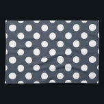 White polka dots on blue-grey tea towel<br><div class="desc">White polka dots on blue-grey</div>