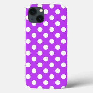 White polka dots on bright purple Case-Mate iPhone iPhone 13 Case