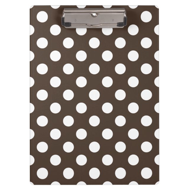 White polka dots on brown clipboard (Front)