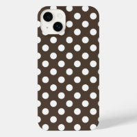 White polka dots on brown
