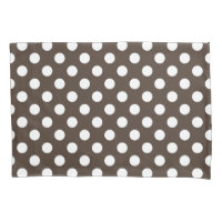 White polka dots on brown