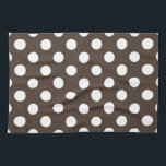 White polka dots on brown tea towel<br><div class="desc">White polka dots on brown</div>