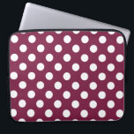 White polka dots on burgundy laptop sleeve<br><div class="desc">White polka dots on burgundy</div>