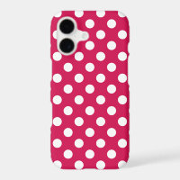 White polka dots on cerise