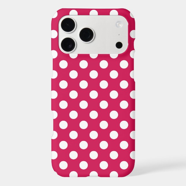 White polka dots on cerise (Back)