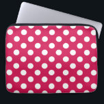 White polka dots on cerise laptop sleeve<br><div class="desc">White polka dots on cerise</div>