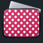 White polka dots on cerise laptop sleeve<br><div class="desc">White polka dots on cerise</div>