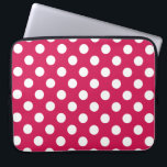 White polka dots on cerise laptop sleeve<br><div class="desc">White polka dots on cerise</div>