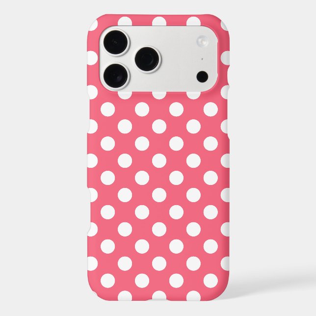 White polka dots on coral (Back)