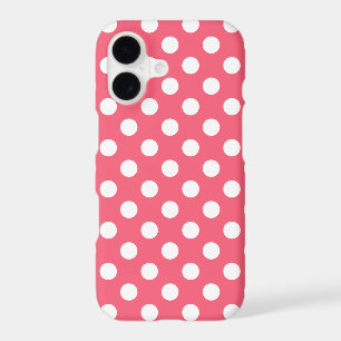 White polka dots on coral