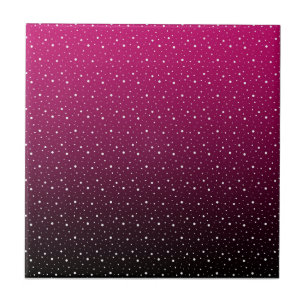 White polka dots on crimson and black gradient. ceramic tile
