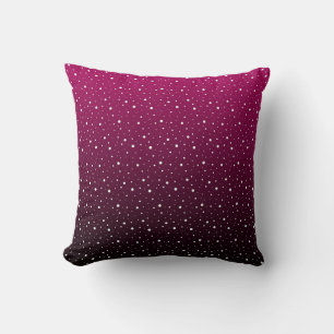 White polka dots on crimson and black gradient. cushion