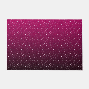 White polka dots on crimson and black gradient. doormat