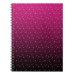 White polka dots on crimson and black gradient. notebook