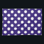 White polka dots on dark blue tea towel<br><div class="desc">White polka dots on dark blue</div>