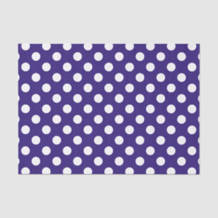 White polka dots on dark blue tissue paper