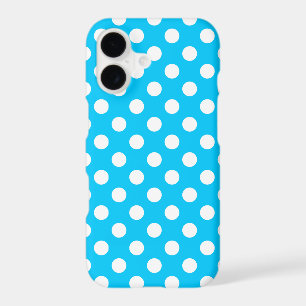 White polka dots on electric blue