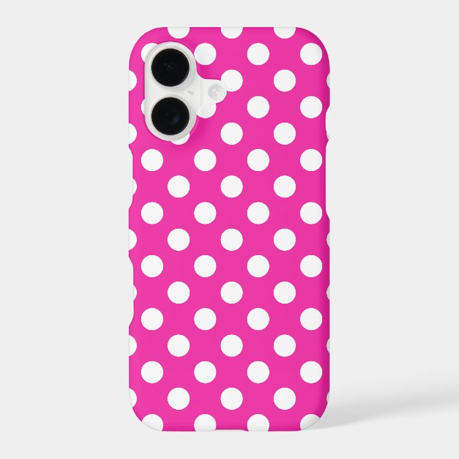 White polka dots on fuchsia (Back)