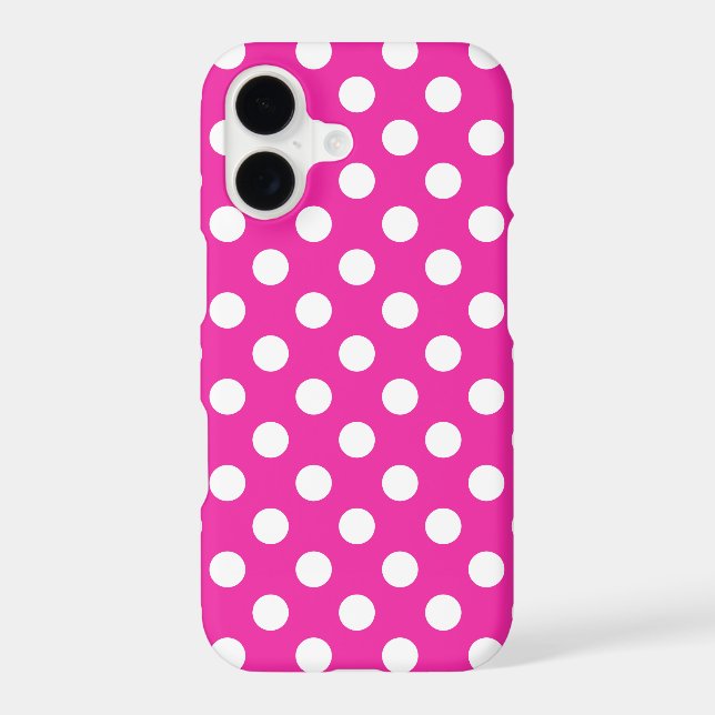 White polka dots on fuchsia (Back)