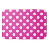 White polka dots on fuchsia