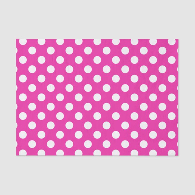 White polka dots on fuchsia tissue paper (Front)