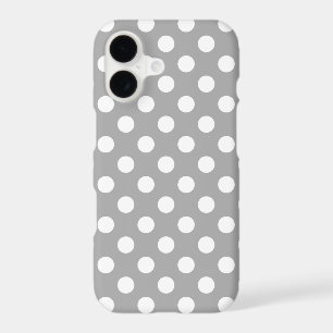 White polka dots on grey