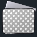 White polka dots on grey laptop sleeve<br><div class="desc">White polka dots on grey</div>