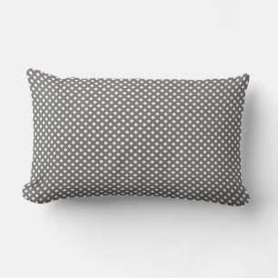 White Polka Dots on Grey Lumbar Cushion