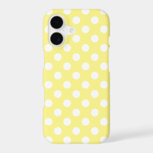 White polka dots on lemon yellow