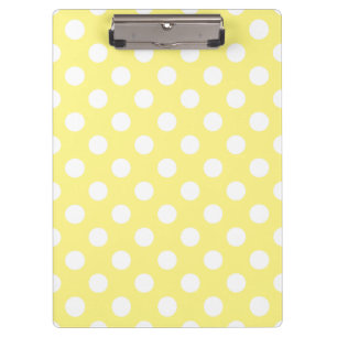 White polka dots on lemon yellow clipboard