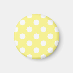 White polka dots on lemon yellow magnet
