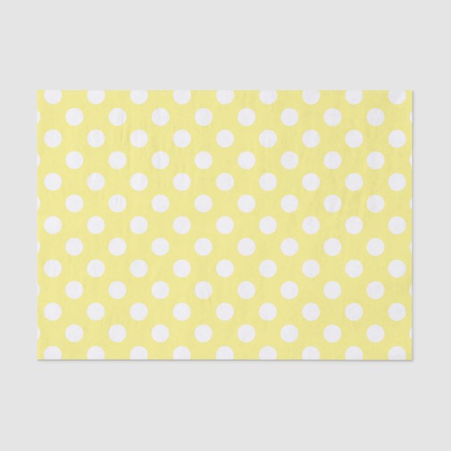 White polka dots on lemon yellow tissue paper (Front)