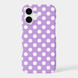 White polka dots on lilac