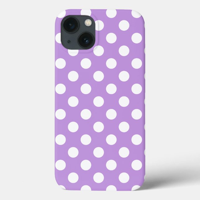 White polka dots on lilac Case-Mate iPhone case (Back)