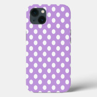 White polka dots on lilac Case-Mate iPhone case