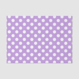 White polka dots on lilac tissue paper