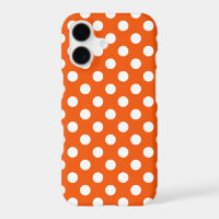 White polka dots on orange Case-Mate iPhone case