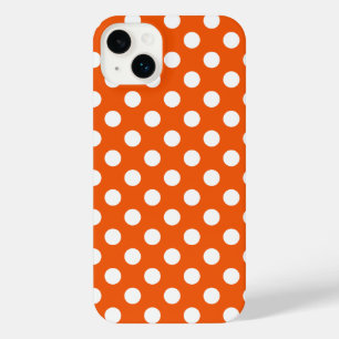 White polka dots on orange Case-Mate iPhone case