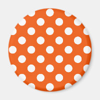 White polka dots on orange