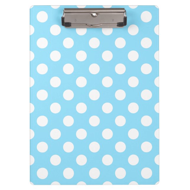 White polka dots on pale blue clipboard (Front)