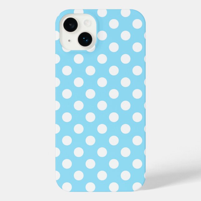 White polka dots on pale blue  iPhone case (Back)