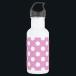 White polka dots on pale pink 532 ml water bottle<br><div class="desc">White polka dots on pale pink</div>