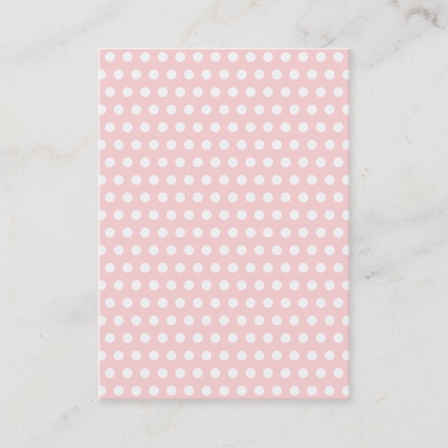 White Polka Dots on Pale Pink Business Card (Front)