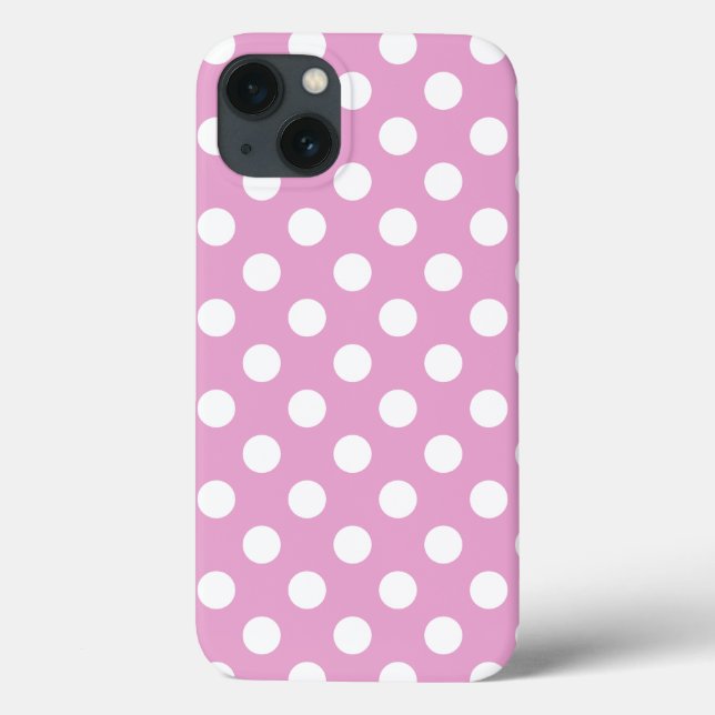 White polka dots on pale pink Case-Mate iPhone cas Case (Back)