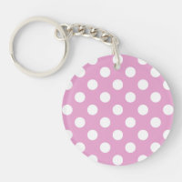 White polka dots on pale pink